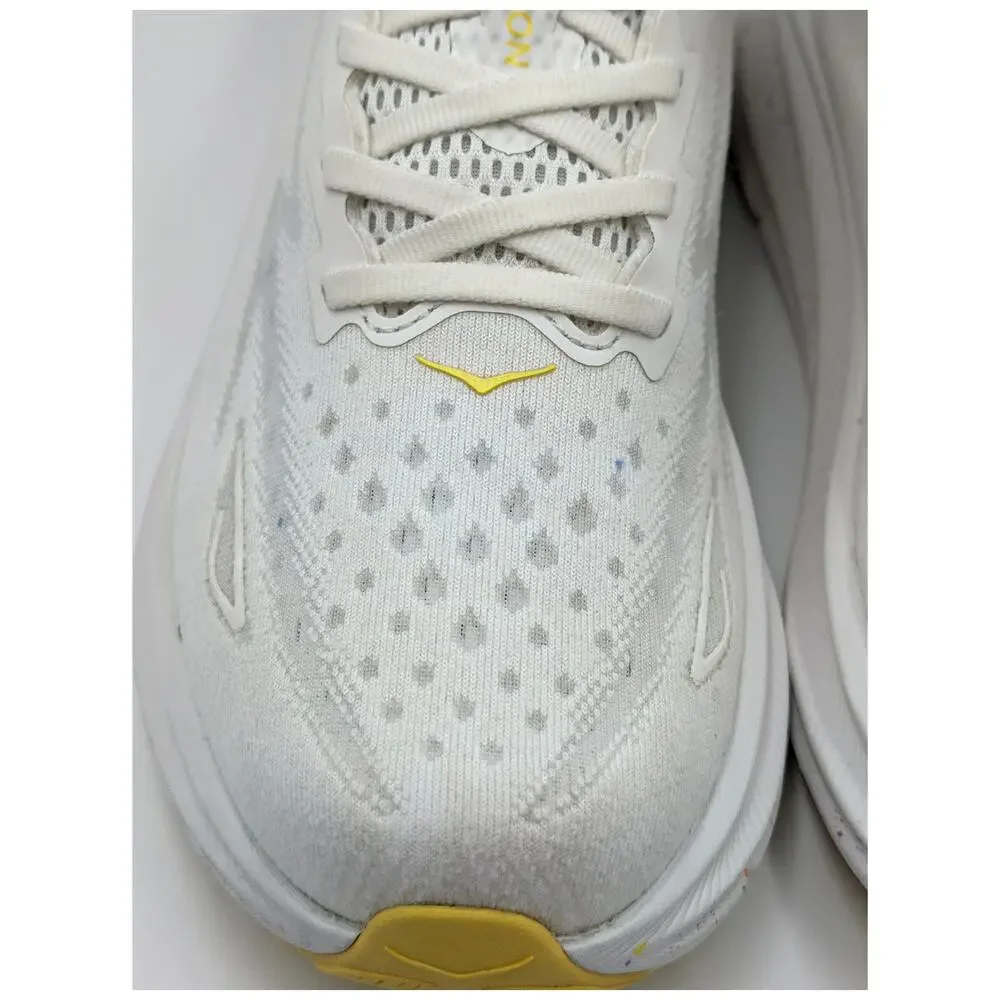 Hoka One One Clifton 9 Wide White Lemonade Womens 9D UK 7.5 Running Shoes